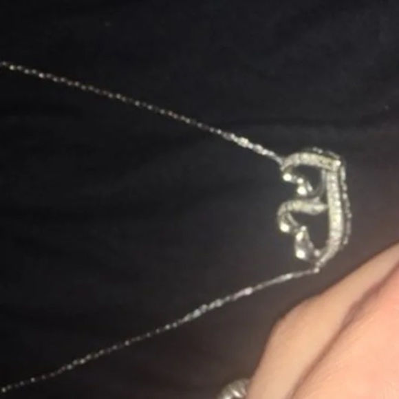 Sterling silver two hearts necklace - Picture 2 of 2